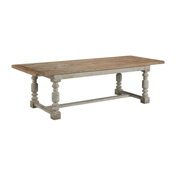 Booneville 102-inch Farmhouse Dining Table in Rustic Pine