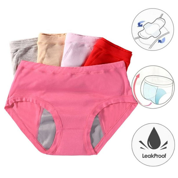 LEEy-world Lingerie for Women Women's Comfort, Period. Bikini Panties,  Postpartum and Menstrual Leak Protection Underwear, Period Panties Pink,M