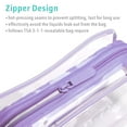 thumbnail image 5 of TSA Approved Toiletry Bag - 3 Pack Clear Toiletry Bags Clear Makeup Cosmetic Bags for Women Men, Quart Size Travel Bag, Carry on Airport Airline Compliant Bag, Macaron Purple, 5 of 7