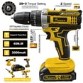 thumbnail image 3 of Pnoeoce 20V Cordless Drill Set,45N.m 25+3 Position Electric Drill with 3/8 inch Keyless Chuck,2-Speed,3Ah Battery for Wood Metal Plastic, 3 of 6