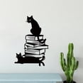 thumbnail image 4 of Patrón de libro de gatos, adorno de pared de metal negro, adorno de pared para interiores, decoración interesante, 4 of 8