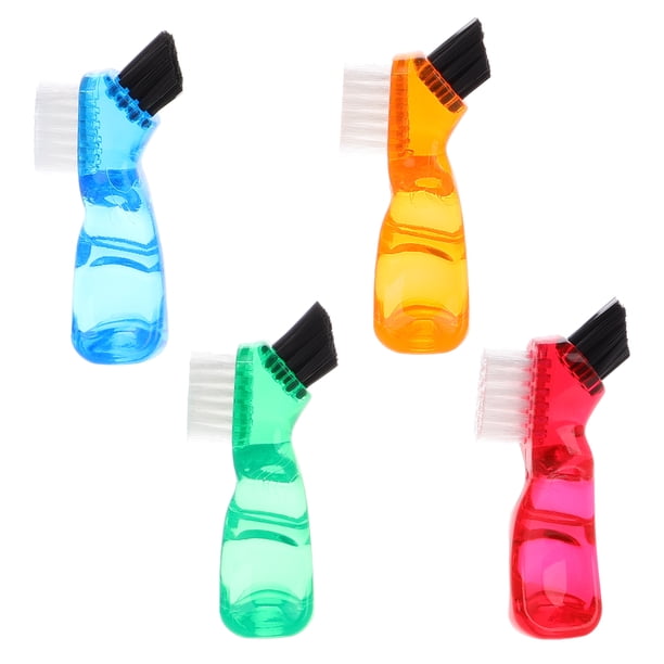 4 cepillos de dientes para dentaduras postizas, herramienta de limpieza eficaz para dientes postizos de doble cara, cepillo de dientes duro para dentaduras postizas.