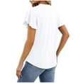 thumbnail image 4 of ZyeKqe Womens Summer Tops Ruffle Short Sleeve Shirts Casual V Neck T-Shirt Loose Blouses, 4 of 4