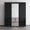 Black, variant on Monaco 3 Door Modern 71" Wardrobe with Mirror