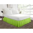 thumbnail image 1 of Twin XL Size Tailored Drop Ruffled Solid Bed Skirt with Adjustable Elastic Belt Microfiber Fabric Fade & Wrinkle Resistant Bed Frame Cover Easy to Fit & Care (27 Inch Drop, Parrot Green), 1 of 4
