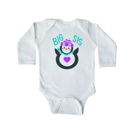 

Inktastic Big Sis- cute penguin Gift Baby Girl Long Sleeve Bodysuit