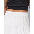 thumbnail image 5 of DARING DIVA Women's Lace Hem High Waist Tiered Flowy A Line Chiffon Mini Skirt  XS White, 5 of 6
