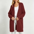 thumbnail image 2 of PNTUTB Fall Winter Women's Longline Knit Cardigan Solid Color Long Sleeve Coat Casual Loose Comfort Stretch Trendy Versatile Coat, 2 of 7