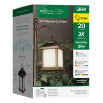 Feit OneSync Landscape Square Bronze Solar LED Hanging Pathway Light, 20 Lumens