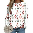 thumbnail image 3 of Futezty Womens Long Sleeve Tops Christmas Print Sweatshirts Fall Pullover Crewneck Soft Elegant Shirts Boho for Women, 3 of 5