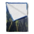 thumbnail image 2 of Hawaiian Soft Flannel Fleece Throw Blanket, Aerial View of Na Pali Coast Kauai Hawaii Mountain Cliff Seacoast Scenic Photo, Cozy Plush for Indoor and Outdoor Use, 70" x 90", Green Brown, by Ambesonne, 2 of 5