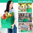 thumbnail image 7 of 60 Pcs Reusable Grocery Bags Bulk Large Foldable Shopping Tote Bags Non Woven with Handle and Plastic Button, 7 of 7