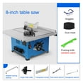 thumbnail image 2 of M1YD-Hk-210B 8 Inch Woodworking Table Saw Multi-function Wood Cutting Machine Household Dust-free Sliding Table Saw 1800W ,Easy to Use, 2 of 6