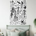 thumbnail image 4 of Mexican Tapestry, Day of the Dead Dancers Themed Woman and Man Skeleton Icon Playing Music Design, Wall Hanging for Bedroom Living Room Dorm Decor, 40W X 60L Inches, Black White, by Ambesonne, 4 of 5
