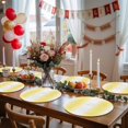 thumbnail image 5 of Lemon Yellow White Round 13 Inch Placemats Set of 2, Gradient Vertical Stripes Geometric HeatResistant Non Slip Place Mats for Dining Table, Wipeable Braided Kitchen Table Mats for Housewarming, 5 of 9