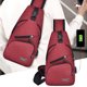 thumbnail image 1 of Ganfancp Usb Pecho Bolsa Hombres Nueva Moda Mensajero Bolsa Ligero Deportes Al Aire Libre Ocio Pareja Bolsa de Hombro de Cuero de Imitación Bolsa de Pecho Ofertas Flash 1X Vano Diagonal, 1 of 7