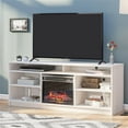 thumbnail image 1 of Ameriwood Home Hendrix 65" TV Stand with Electric Fireplace Insert and 6 Shelves, Black Oak, 1 of 9