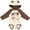 Natural & Brown w Ears, variant on Astronaut Valentine Outer Space Hearts Boys or Girls Long Sleeve Baby Bodysuit