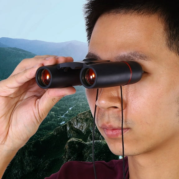 ESTINK Black Binocular, 30 * 60 Portable Lightweight Metal Dual Focusing Binoculars with Bag Lanyard