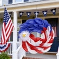 thumbnail image 3 of Patriotic Bald Eagle Mesh Wreath, Decorative Front Door Hanging Ornament for 4th Of July, Independence Day Festivals, for Porch/Window/Wall/Home Indoor Outdoor Holiday Decorative Wreath, 16*16in,, 3 of 6