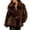 Coffee, variant on Women's Fuzzy Plush Wrap Coat Notched Collar Tie Waist Long Sleeve Loose Fit Warm Dressy Elegant Fall Winter Festival Party Belted Outerwear Jacket Khaki