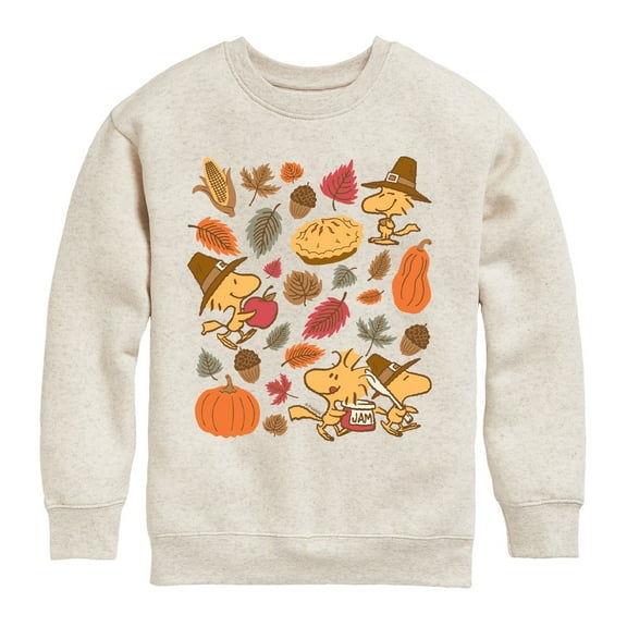 Peanuts - Woodstock Thanksgiving Icons - Youth Crew Fleece Sweatshirt