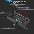 thumbnail image 4 of 2X Pc 8 Channels Fan Hub Cooling Fan Speed Controller for CPU Case HDD VGA PWM Fan PCI Bracket Power By 12V Fan (4Pin), 4 of 4