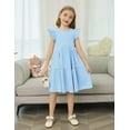 thumbnail image 2 of Arshiner Toddler Dress Girls Backless Tiered Summer Dresses Cute Swing Beach Sundress with Pockets, 2 of 7