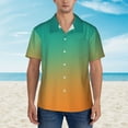 thumbnail image 2 of Fuzoiu Orange To Teal Gradient1 Print Hawaiian Shirt for Men, Summer Beach Casual Short Sleeve Button Down Shirts, Men’s Beach Summer Shirts with Pocket,XX-Large, 2 of 7