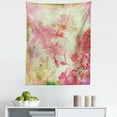 thumbnail image 1 of Floral Tapestry, Floral Design with a Grunge Style Dated Background Retro Artisan Pattern, Fabric Wall Hanging Decor for Bedroom Living Room Dorm, 5 Sizes, Pink and Green, by Ambesonne, 1 of 1