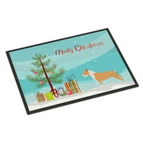 Carolines Treasures BB2972JMAT Staffordshire Bull Terrier Merry Christmas Tree Door Mat Indoor Rug or Outdoor Welcome