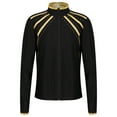 thumbnail image 1 of Doomiva Kids Girls Figure Skating Rhinestones Jackets Athletic Jacket Sweatshirts Ice Skating Gym Training Tops Gold 8, 1 of 7