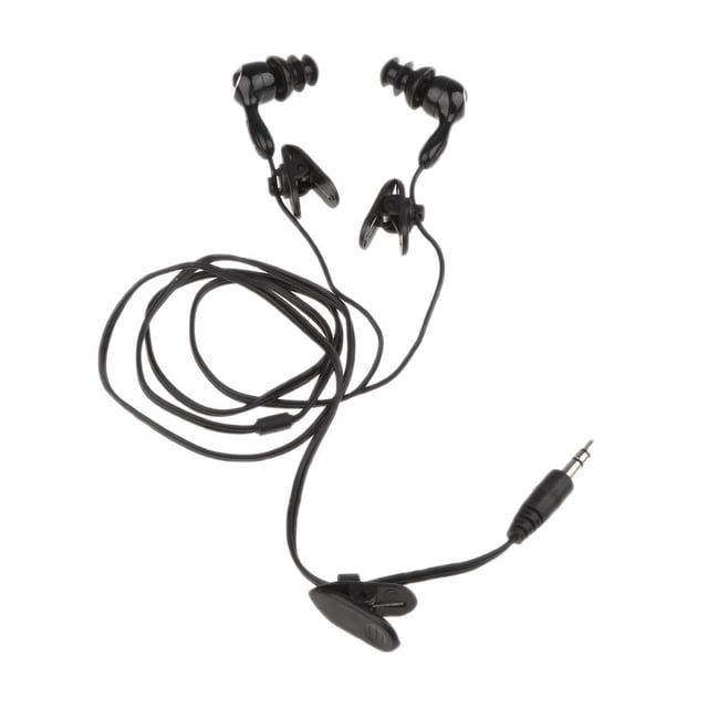 3.5mm In-Ear Sport Impermeable Natación Buceo Clip Giratorio Auriculares Auriculares Auriculares Estéreo Kit De Auriculares Para MP3 MP4 Player negro 2