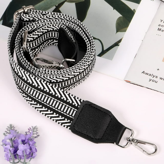 Decodeary Multifunctional Bag Strap With Adjustable Length For All Bags Made With Nylon Shoulder Bag Strap Silver buckle 1Set