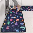 thumbnail image 2 of Kitchen Rugs Sets Of 2,Colorful Dinosaurs Rockets Pattern Anti Fatigue Kitchen Mat Rugs Non Slip Washable,Decorative Kitchen Floor Mats for Kitchen,Sink,Laundry,17"x47"+17"x47", 2 of 5