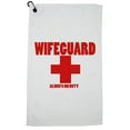 thumbnail image 1 of Wifegaurd - Always on Duty - Wife Lifeguard - Funny Golf Towel with Carabiner Clip, 1 of 5