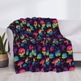 thumbnail image 3 of Yiaed Skull mushroom colorful Print Blanket Throw Blanket Soft Cozy Flannel Blanket for Home Bed Sofa Couch Chair-40"x30", 3 of 6