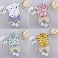 thumbnail image 4 of Xinhuaya Summer Baby Boy Clothes Sets Leaves Pattern T-shirt Short Sleeve Cartoon Blouse+Shorts Kids Outfits, 4 of 5