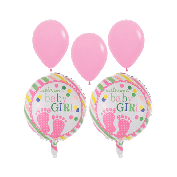 Welcome Baby Girl Balloon Bouquet Decoration Set Baby Shower Pink Balloons