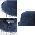 thumbnail image 3 of Kukuzhu Frayed Denim Bucket Hat Distressed Jean Fisherman Cap Wide Brim Boonie Sun Hat Packable Beach Cap for Women Men, 3 of 7