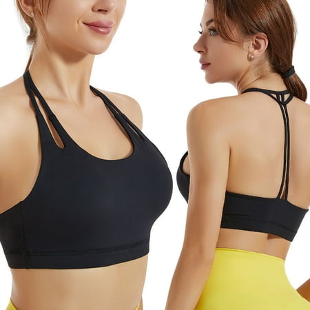 

QWANG Women s Fashion Underwear No Underwire Sexy Yoga Bra Shockproof Gathering Fitness Bra Sports Suspender Vest