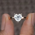 thumbnail image 3 of Cora Jewellery 2CT Hidden Halo Bridge Diamond Heart Moissanite Engagement Ring For Women, 14K Rose Gold, 3 of 5