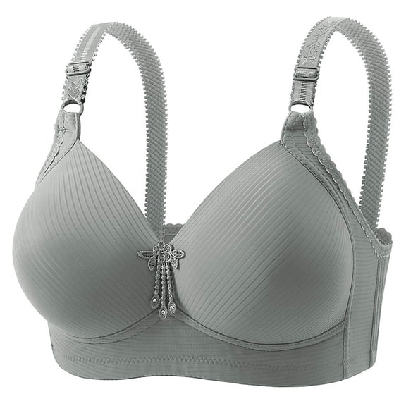 Yijfswar Womens Bras V Neck Wireless Adjustable Strap Push Up Lace Bra Soft Cup Comfortable Everyday Bras