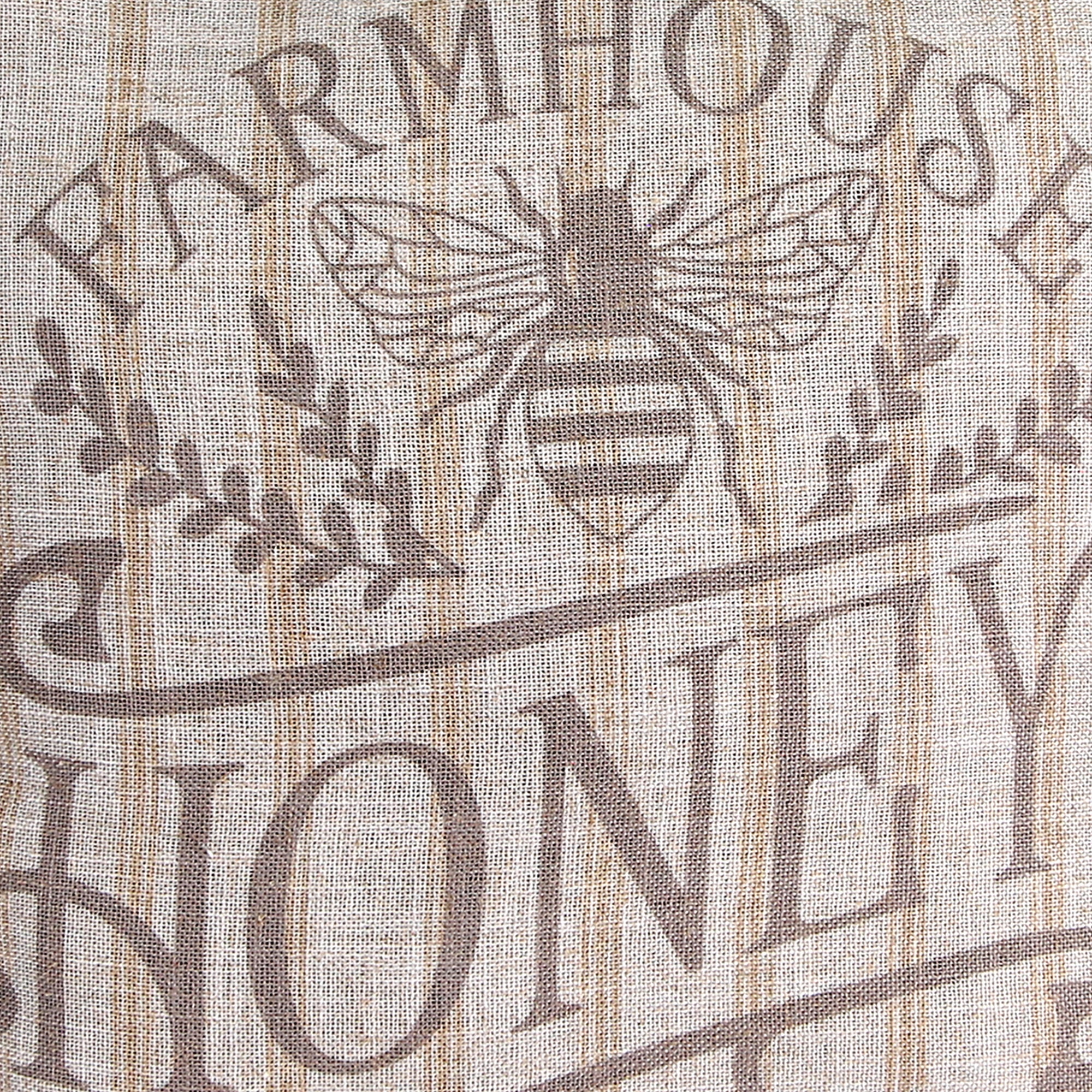 Jordan Manufacturing 18" x 18" Olive Grey Farmhouse Honey Novelty Square Reversible Decorative Throw Pillow with Welt