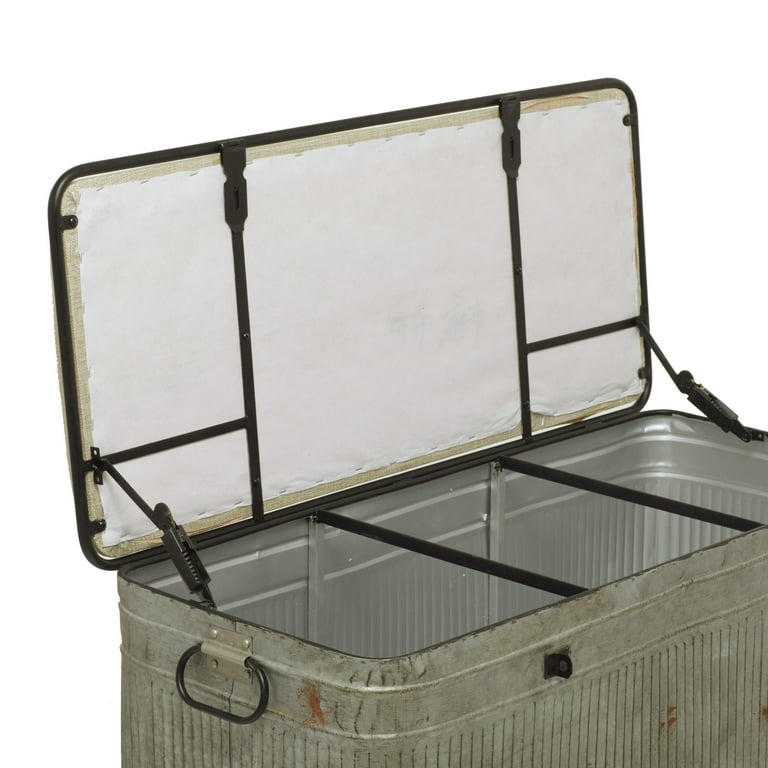 Galvanized metal online storage bench