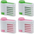 thumbnail image 1 of 4 Pack 2.1×1.8 Inch DIY Cake Slicer Adjustable 5 Layers Leveler Slicer Cake Layer Slicer for Bread Toast Cake Kitchen Fixer Tool (Green and Pink), 1 of 5