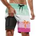 thumbnail image 2 of YAYUBA Black Swim Trunks Men 3xl 2 In 1 with Compression Liner Quick Dry Breathable Elastic Waist Bathing Suit Light Stretch Lined Beach Cruise Water Park, 2 of 4