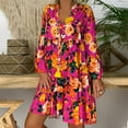 thumbnail image 6 of Ichuanyi Woman Dress Women's Ladies Loose Print Three Quarter Sleeve Mini Dress Summer Dress, 6 of 9