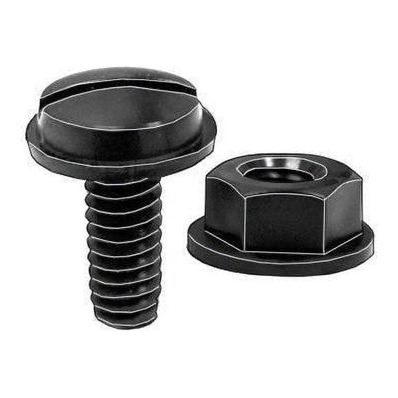 Auveco # 18484 Black Nylon License Plate Screw And Nut 1/4"-20 X 5/8. Qty 25.
