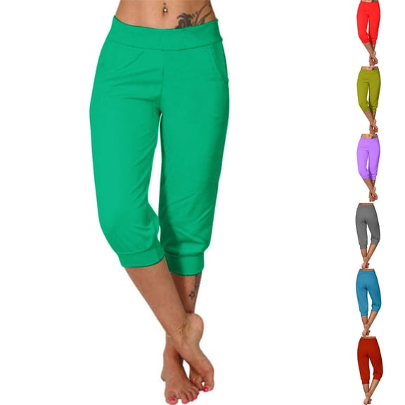 Luvrsol Capri Leggings for Women Lightweight with Pockets Casual Summer, Size S-3XL